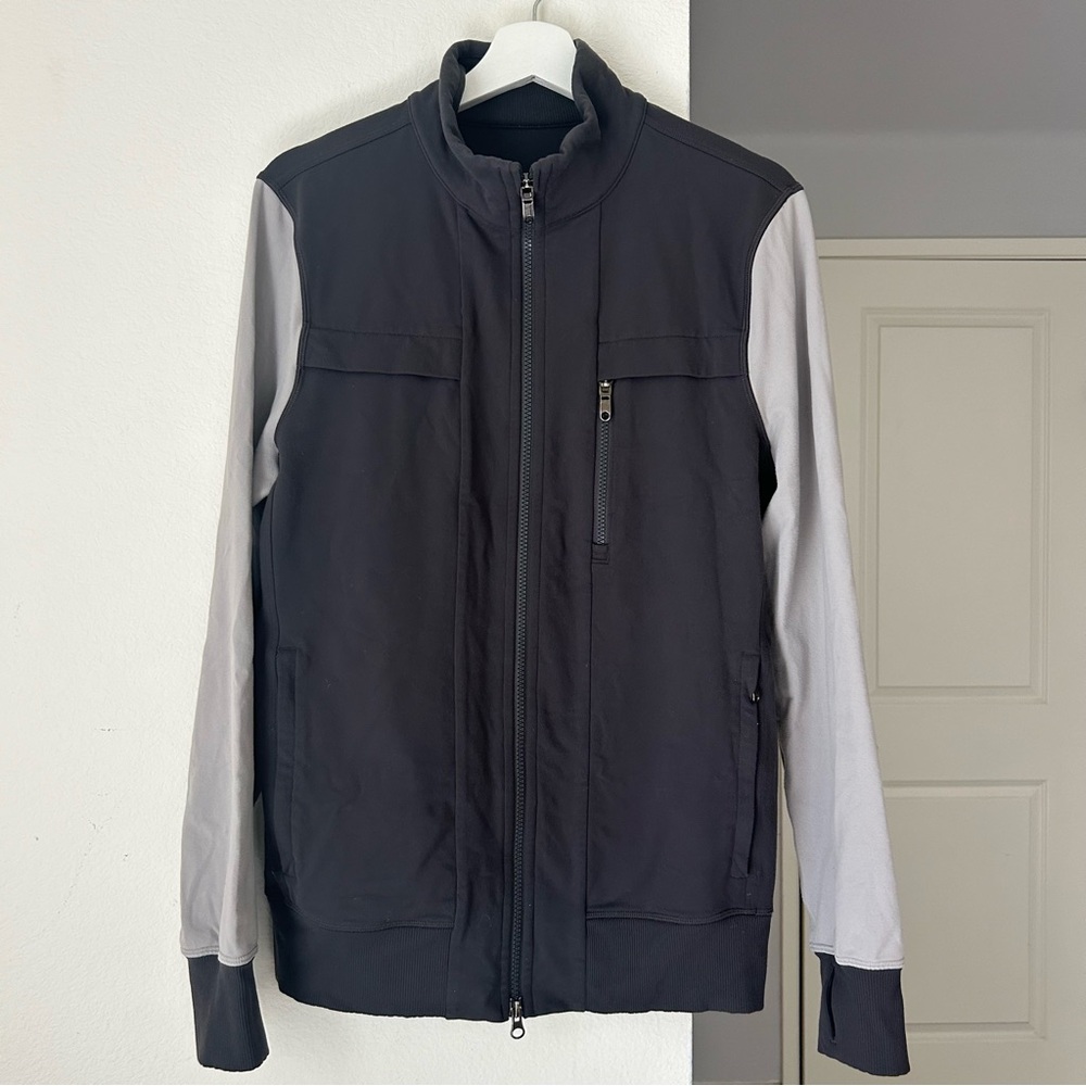 lululemon athletica Black Jacket with Light Gray Sleeves